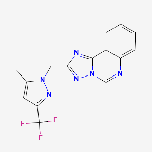 molecular formula C15H11F3N6 B10943317 2-{[5-methyl-3-(trifluoromethyl)-1H-pyrazol-1-yl]methyl}[1,2,4]triazolo[1,5-c]quinazoline 