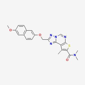 2-{[(6-Methoxy-2-naphthyl)oxy]methyl}-N~8~,N~8~,9-trimethylthieno[3,2-E][1,2,4]triazolo[1,5-C]pyrimidine-8-carboxamide