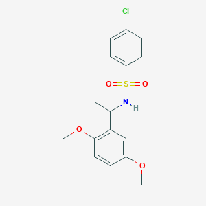 molecular formula C16H18ClNO4S B10943348 4-chloro-N-[1-(2,5-dimethoxyphenyl)ethyl]benzenesulfonamide 