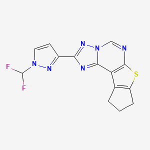 2-[1-(difluoromethyl)-1H-pyrazol-3-yl]-9,10-dihydro-8H-cyclopenta[4,5]thieno[3,2-e][1,2,4]triazolo[1,5-c]pyrimidine