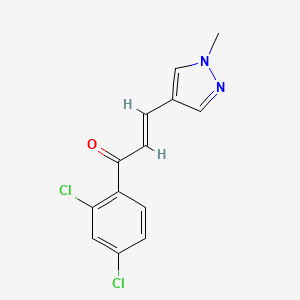 molecular formula C13H10Cl2N2O B10943376 (2E)-1-(2,4-dichlorophenyl)-3-(1-methyl-1H-pyrazol-4-yl)prop-2-en-1-one 