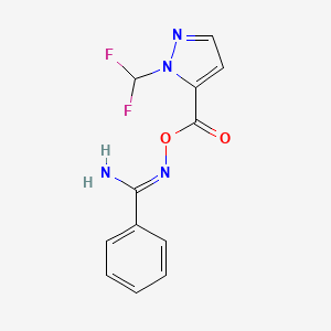 molecular formula C12H10F2N4O2 B10943380 N'-({[1-(difluoromethyl)-1H-pyrazol-5-yl]carbonyl}oxy)benzenecarboximidamide 