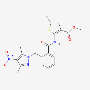 molecular formula C20H20N4O5S B10943385 methyl 2-[({2-[(3,5-dimethyl-4-nitro-1H-pyrazol-1-yl)methyl]phenyl}carbonyl)amino]-5-methylthiophene-3-carboxylate 