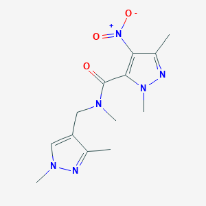 molecular formula C13H18N6O3 B10943407 N-[(1,3-dimethyl-1H-pyrazol-4-yl)methyl]-N,1,3-trimethyl-4-nitro-1H-pyrazole-5-carboxamide 