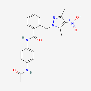 N-[4-(acetylamino)phenyl]-2-[(3,5-dimethyl-4-nitro-1H-pyrazol-1-yl)methyl]benzamide