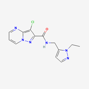 3-chloro-N-[(1-ethyl-1H-pyrazol-5-yl)methyl]pyrazolo[1,5-a]pyrimidine-2-carboxamide