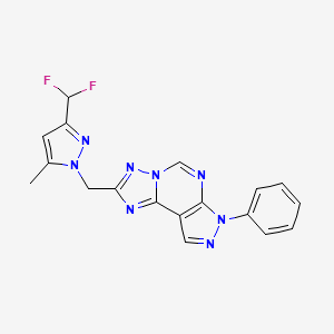 2-{[3-(difluoromethyl)-5-methyl-1H-pyrazol-1-yl]methyl}-7-phenyl-7H-pyrazolo[4,3-e][1,2,4]triazolo[1,5-c]pyrimidine