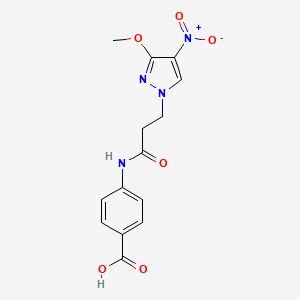 4-{[3-(3-methoxy-4-nitro-1H-pyrazol-1-yl)propanoyl]amino}benzoic acid