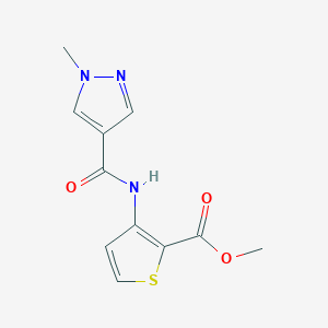 molecular formula C11H11N3O3S B10943467 methyl 3-{[(1-methyl-1H-pyrazol-4-yl)carbonyl]amino}thiophene-2-carboxylate 