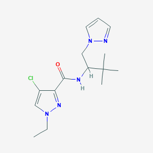 4-chloro-N-[3,3-dimethyl-1-(1H-pyrazol-1-yl)butan-2-yl]-1-ethyl-1H-pyrazole-3-carboxamide