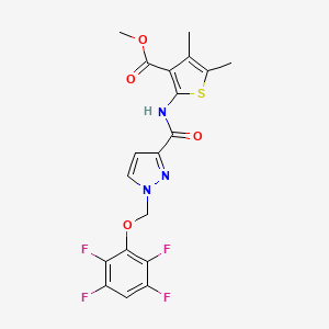 methyl 4,5-dimethyl-2-[({1-[(2,3,5,6-tetrafluorophenoxy)methyl]-1H-pyrazol-3-yl}carbonyl)amino]thiophene-3-carboxylate