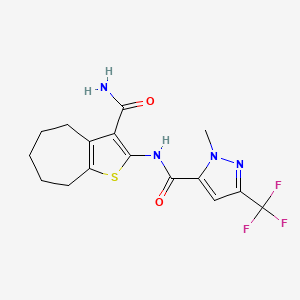 N-(3-carbamoyl-5,6,7,8-tetrahydro-4H-cyclohepta[b]thiophen-2-yl)-1-methyl-3-(trifluoromethyl)-1H-pyrazole-5-carboxamide