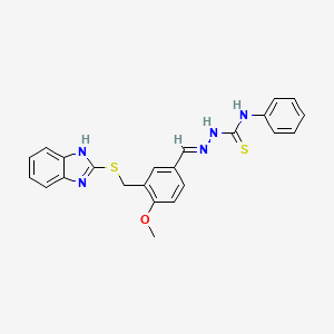 (2E)-2-{3-[(1H-benzimidazol-2-ylsulfanyl)methyl]-4-methoxybenzylidene}-N-phenylhydrazinecarbothioamide