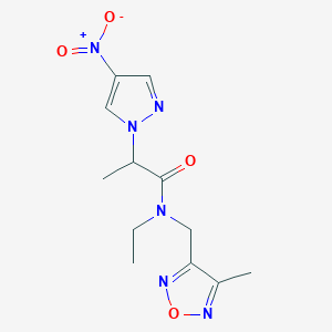 N-ethyl-N-[(4-methyl-1,2,5-oxadiazol-3-yl)methyl]-2-(4-nitro-1H-pyrazol-1-yl)propanamide