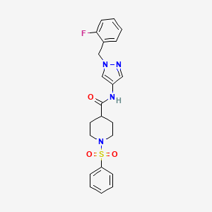 N-[1-(2-fluorobenzyl)-1H-pyrazol-4-yl]-1-(phenylsulfonyl)piperidine-4-carboxamide