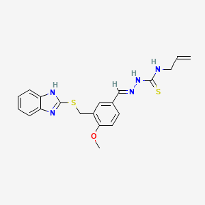 (2E)-2-{3-[(1H-benzimidazol-2-ylsulfanyl)methyl]-4-methoxybenzylidene}-N-(prop-2-en-1-yl)hydrazinecarbothioamide