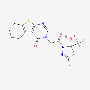 3-{2-[5-hydroxy-3-methyl-5-(trifluoromethyl)-4,5-dihydro-1H-pyrazol-1-yl]-2-oxoethyl}-5,6,7,8-tetrahydro[1]benzothieno[2,3-d]pyrimidin-4(3H)-one