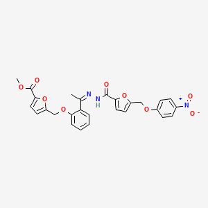 methyl 5-[(2-{(1Z)-1-[2-({5-[(4-nitrophenoxy)methyl]furan-2-yl}carbonyl)hydrazinylidene]ethyl}phenoxy)methyl]furan-2-carboxylate