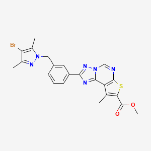 methyl 2-{3-[(4-bromo-3,5-dimethyl-1H-pyrazol-1-yl)methyl]phenyl}-9-methylthieno[3,2-e][1,2,4]triazolo[1,5-c]pyrimidine-8-carboxylate