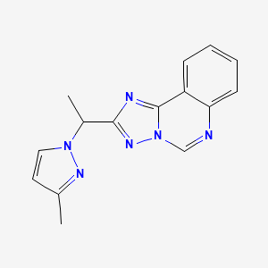 molecular formula C15H14N6 B10943635 2-[1-(3-methyl-1H-pyrazol-1-yl)ethyl][1,2,4]triazolo[1,5-c]quinazoline 