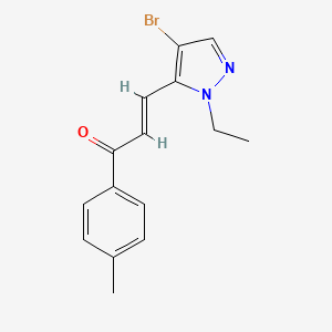 (2E)-3-(4-bromo-1-ethyl-1H-pyrazol-5-yl)-1-(4-methylphenyl)prop-2-en-1-one