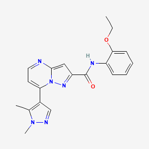 molecular formula C20H20N6O2 B10943647 7-(1,5-dimethyl-1H-pyrazol-4-yl)-N-(2-ethoxyphenyl)pyrazolo[1,5-a]pyrimidine-2-carboxamide 