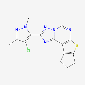 2-(4-chloro-1,3-dimethyl-1H-pyrazol-5-yl)-9,10-dihydro-8H-cyclopenta[4,5]thieno[3,2-e][1,2,4]triazolo[1,5-c]pyrimidine