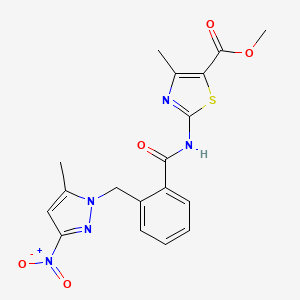 methyl 4-methyl-2-[({2-[(5-methyl-3-nitro-1H-pyrazol-1-yl)methyl]phenyl}carbonyl)amino]-1,3-thiazole-5-carboxylate