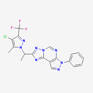 2-{1-[4-chloro-5-methyl-3-(trifluoromethyl)-1H-pyrazol-1-yl]ethyl}-7-phenyl-7H-pyrazolo[4,3-e][1,2,4]triazolo[1,5-c]pyrimidine