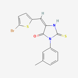 molecular formula C15H11BrN2OS2 B10943803 (5E)-5-[(5-bromothiophen-2-yl)methylidene]-3-(3-methylphenyl)-2-thioxoimidazolidin-4-one 