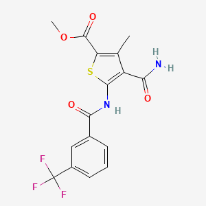 Methyl 4-carbamoyl-3-methyl-5-({[3-(trifluoromethyl)phenyl]carbonyl}amino)thiophene-2-carboxylate