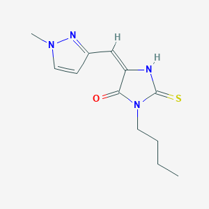 molecular formula C12H16N4OS B10943809 (5E)-3-butyl-5-[(1-methyl-1H-pyrazol-3-yl)methylidene]-2-thioxoimidazolidin-4-one 