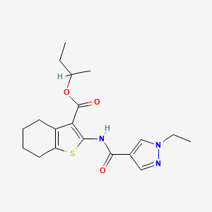 molecular formula C19H25N3O3S B10943810 butan-2-yl 2-{[(1-ethyl-1H-pyrazol-4-yl)carbonyl]amino}-4,5,6,7-tetrahydro-1-benzothiophene-3-carboxylate CAS No. 7167-49-9