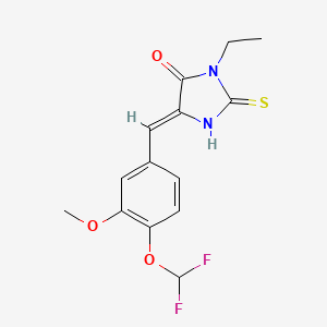 (5Z)-5-[4-(difluoromethoxy)-3-methoxybenzylidene]-3-ethyl-2-thioxoimidazolidin-4-one