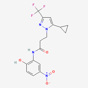 3-[5-cyclopropyl-3-(trifluoromethyl)-1H-pyrazol-1-yl]-N-(2-hydroxy-5-nitrophenyl)propanamide