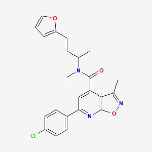 molecular formula C23H22ClN3O3 B10943844 6-(4-chlorophenyl)-N-[4-(furan-2-yl)butan-2-yl]-N,3-dimethyl[1,2]oxazolo[5,4-b]pyridine-4-carboxamide 