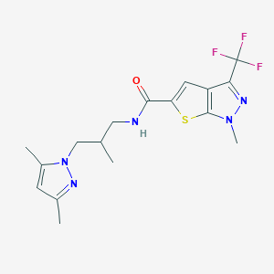 N-[3-(3,5-dimethyl-1H-pyrazol-1-yl)-2-methylpropyl]-1-methyl-3-(trifluoromethyl)-1H-thieno[2,3-c]pyrazole-5-carboxamide