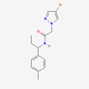 molecular formula C15H18BrN3O B10943866 2-(4-bromo-1H-pyrazol-1-yl)-N-[1-(4-methylphenyl)propyl]acetamide 