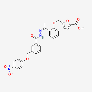 molecular formula C29H25N3O8 B10943873 methyl 5-[(2-{(1Z)-1-[2-({3-[(4-nitrophenoxy)methyl]phenyl}carbonyl)hydrazinylidene]ethyl}phenoxy)methyl]furan-2-carboxylate 