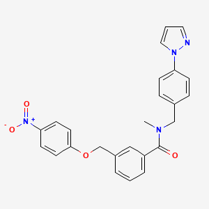 N-methyl-3-[(4-nitrophenoxy)methyl]-N-[4-(1H-pyrazol-1-yl)benzyl]benzamide