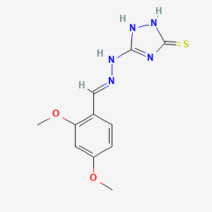 molecular formula C11H13N5O2S B10943892 5-[(2E)-2-(2,4-dimethoxybenzylidene)hydrazinyl]-2,4-dihydro-3H-1,2,4-triazole-3-thione 