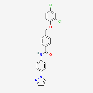 4-[(2,4-dichlorophenoxy)methyl]-N-[4-(1H-pyrazol-1-yl)phenyl]benzamide