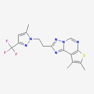 8,9-dimethyl-2-{2-[5-methyl-3-(trifluoromethyl)-1H-pyrazol-1-yl]ethyl}thieno[3,2-e][1,2,4]triazolo[1,5-c]pyrimidine