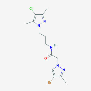 molecular formula C14H19BrClN5O B10943908 2-(4-bromo-3-methyl-1H-pyrazol-1-yl)-N-[3-(4-chloro-3,5-dimethyl-1H-pyrazol-1-yl)propyl]acetamide 