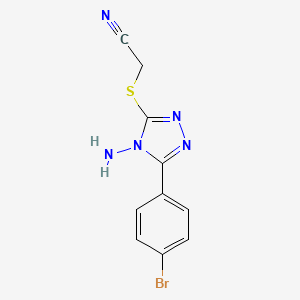 molecular formula C10H8BrN5S B10943921 Acetonitrile, [[4-amino-5-(4-bromophenyl)-4H-1,2,4-triazol-3-yl]thio]- CAS No. 111828-05-8