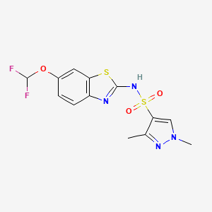 molecular formula C13H12F2N4O3S2 B10943928 N-[6-(difluoromethoxy)-1,3-benzothiazol-2-yl]-1,3-dimethyl-1H-pyrazole-4-sulfonamide 