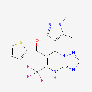 [7-(1,5-Dimethyl-1H-pyrazol-4-yl)-5-trifluoromethyl-4,7-dihydro-[1,2,4]triazolo[1,5-a]pyrimidin-6-yl](thiophen-2-yl)methanone