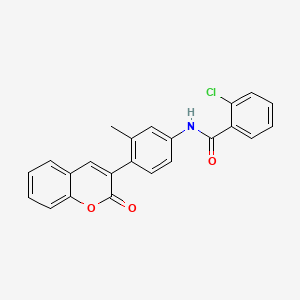 molecular formula C23H16ClNO3 B10943951 2-chloro-N-[3-methyl-4-(2-oxo-2H-chromen-3-yl)phenyl]benzamide 