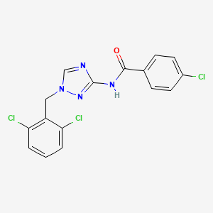 molecular formula C16H11Cl3N4O B10943964 4-chloro-N-[1-(2,6-dichlorobenzyl)-1H-1,2,4-triazol-3-yl]benzamide 