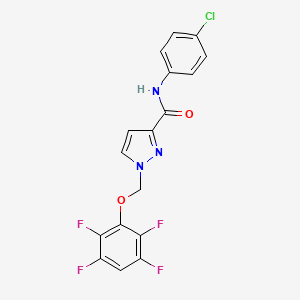 N-(4-chlorophenyl)-1-[(2,3,5,6-tetrafluorophenoxy)methyl]-1H-pyrazole-3-carboxamide